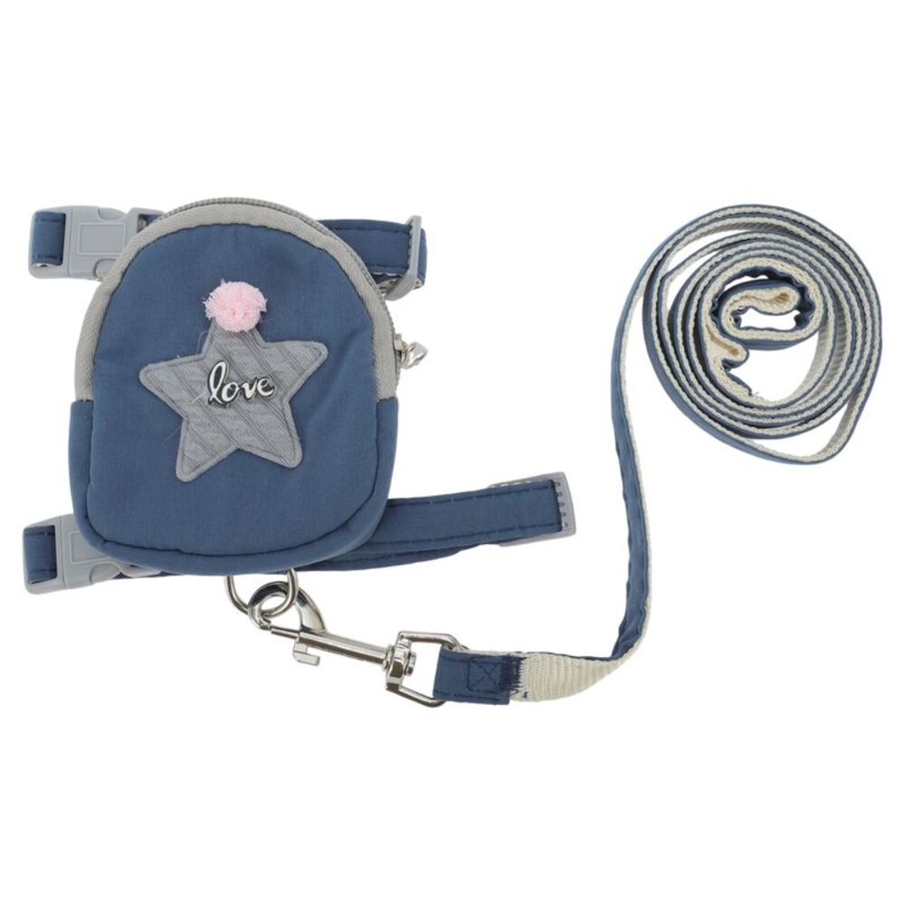 Backpack Pet Leash Kit Medium Blue